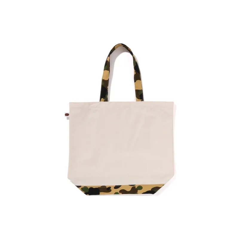 A BATHING APE Cotton Tote Shoulder Bag Regular Unisex Black/Ecru-3