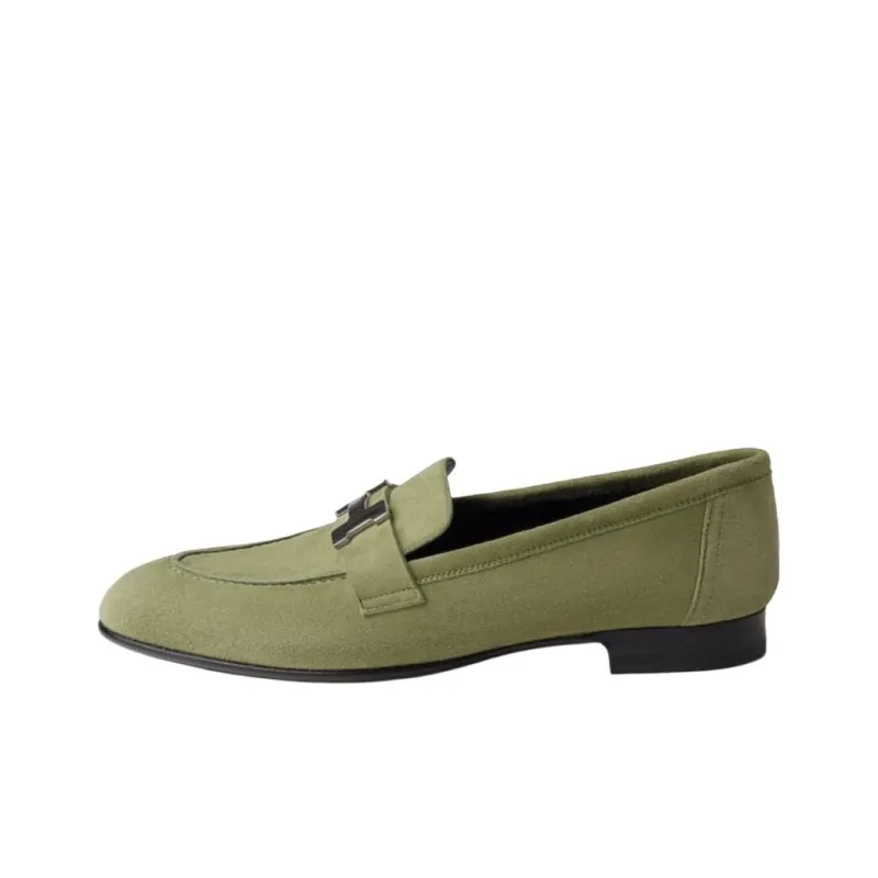 HERMES Paris Loafers Women's Green-0