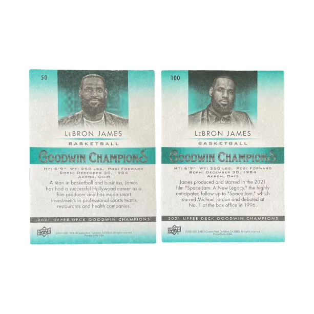 UPPER DECK 2021 Goodwin LeBron James Old Man Star Card Card Pass Sports Cards 2 Pcs-1