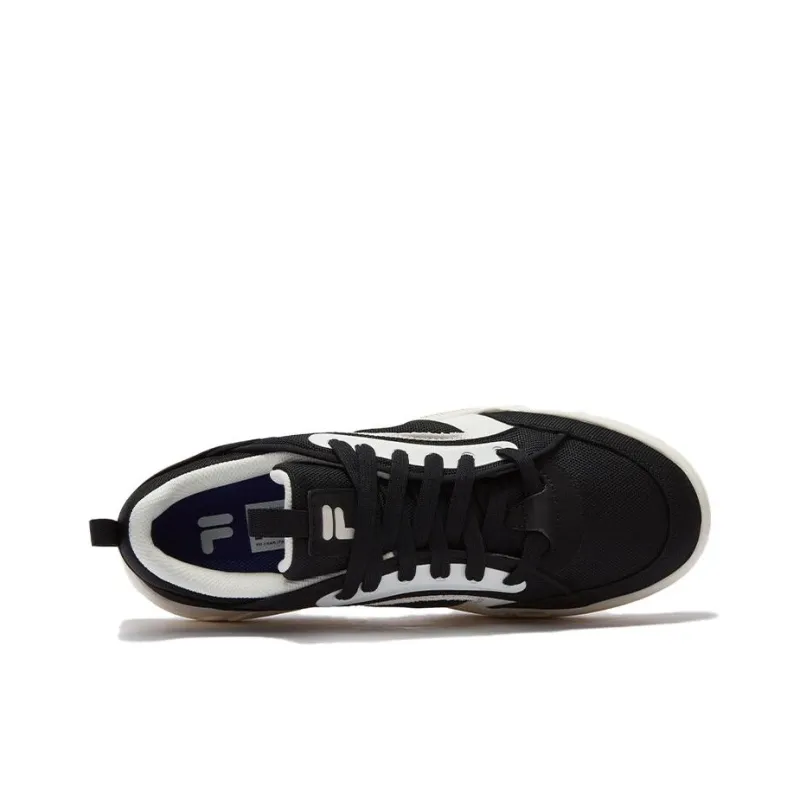 FILA FUSION BANK DX Non slip Lightweight Low Top Skateboard Shoes Men's Black White-2