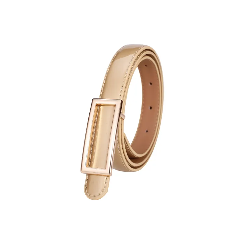 Jaylen Oos Patent Leather Fashion Smooth Buckle Cow Leather Thin Belt Women's 1.9cm-26