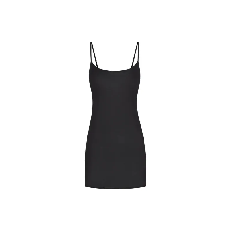 SKIMS KIM'S SLEEP LOW BACK MINI DRESS Nightgown Women's ONYX/Onyx-0