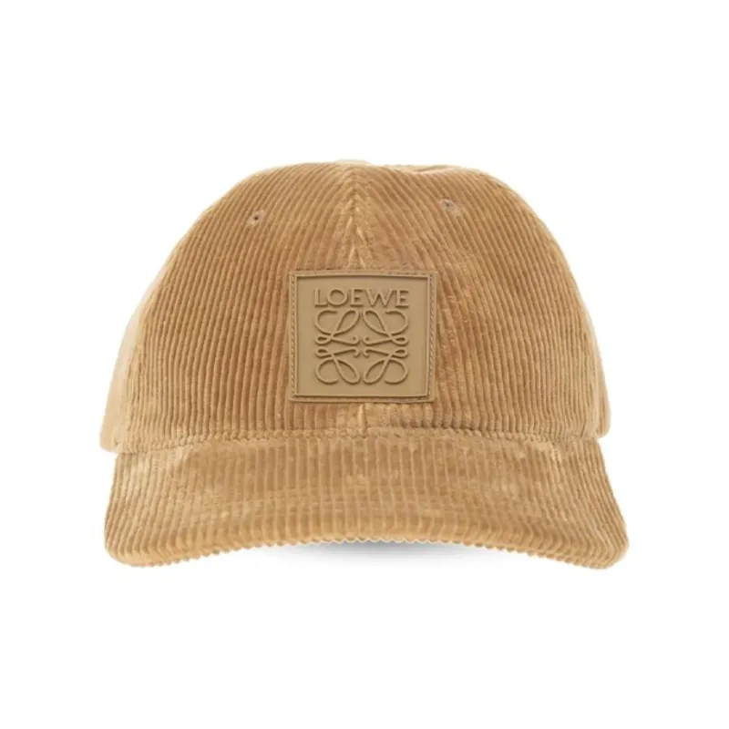 LOEWE Cotton Baseball Caps Men's Beige-1