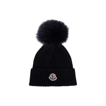 Moncler Logo Patch Knitted Beanie