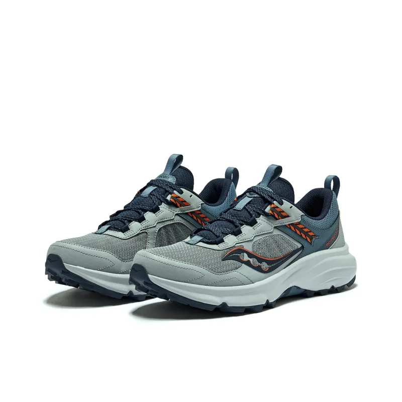 Saucony Slip Resistant Low Top Running Shoes Men's Gray Blue-2