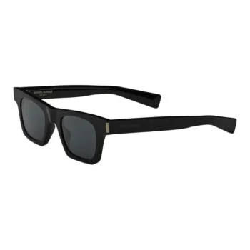 SAINT LAURENT Metal Recycled Acetate Rectangular Sunglasses Women's Black