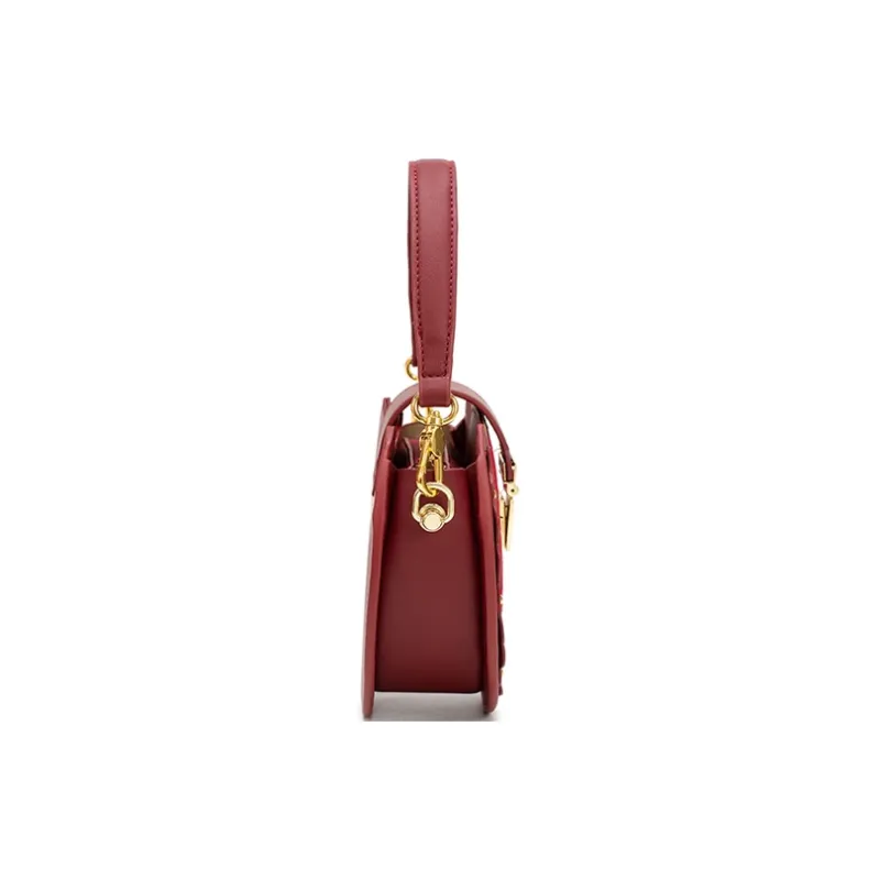 Vigno Synthetic Leather Handbag, One Shoulder, Crossbody Bag Regular Women's Red-2