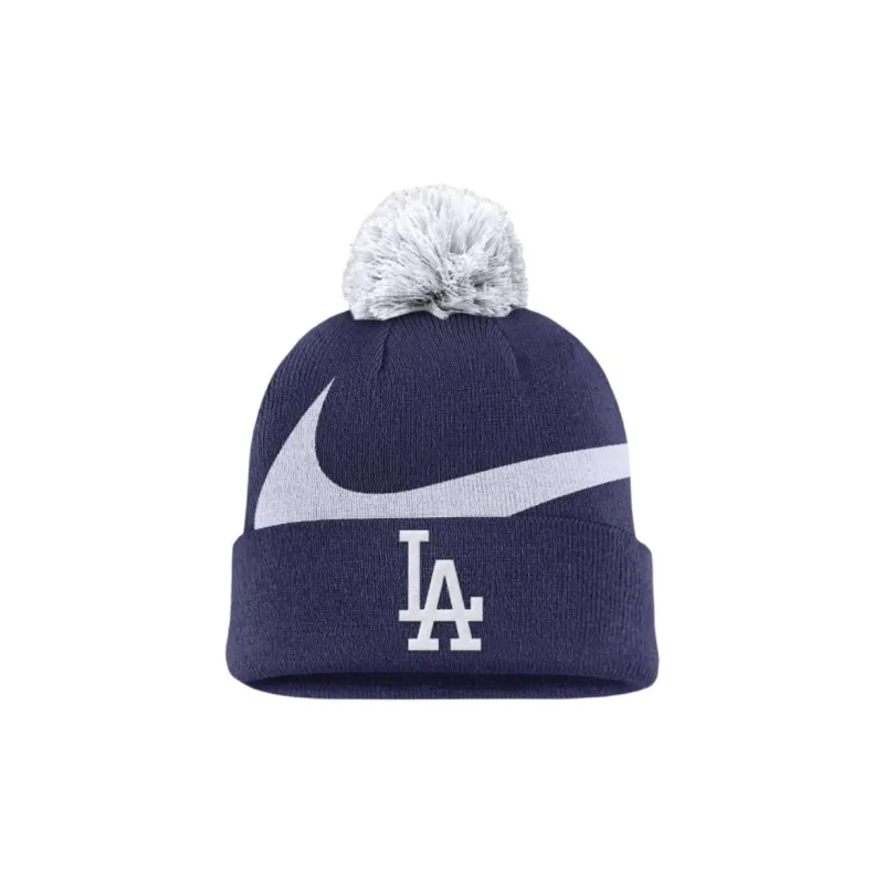 Nike Los Angeles Dodgers Team Stripe Peak Men's Nike Mlb Cuffed Pom Beanie-0