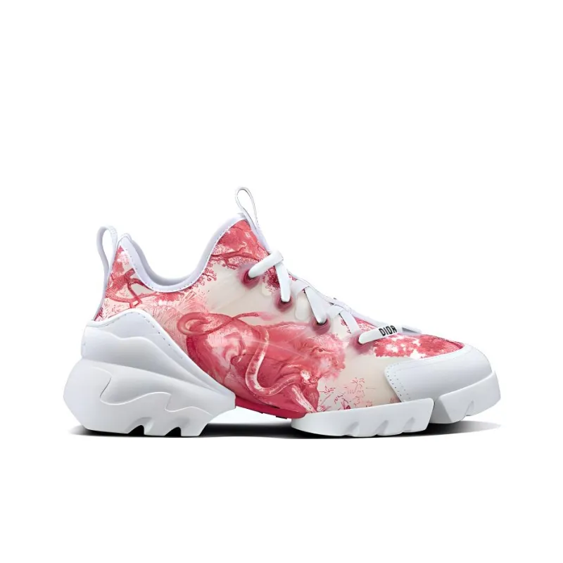 DIOR D-Connect Low-Top Casual Shoes Women's Red-1
