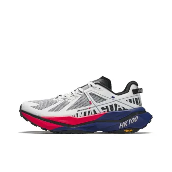 Anta Durable Breathable Low Top Carbon Plate Running Shoes Men's White Blue Red