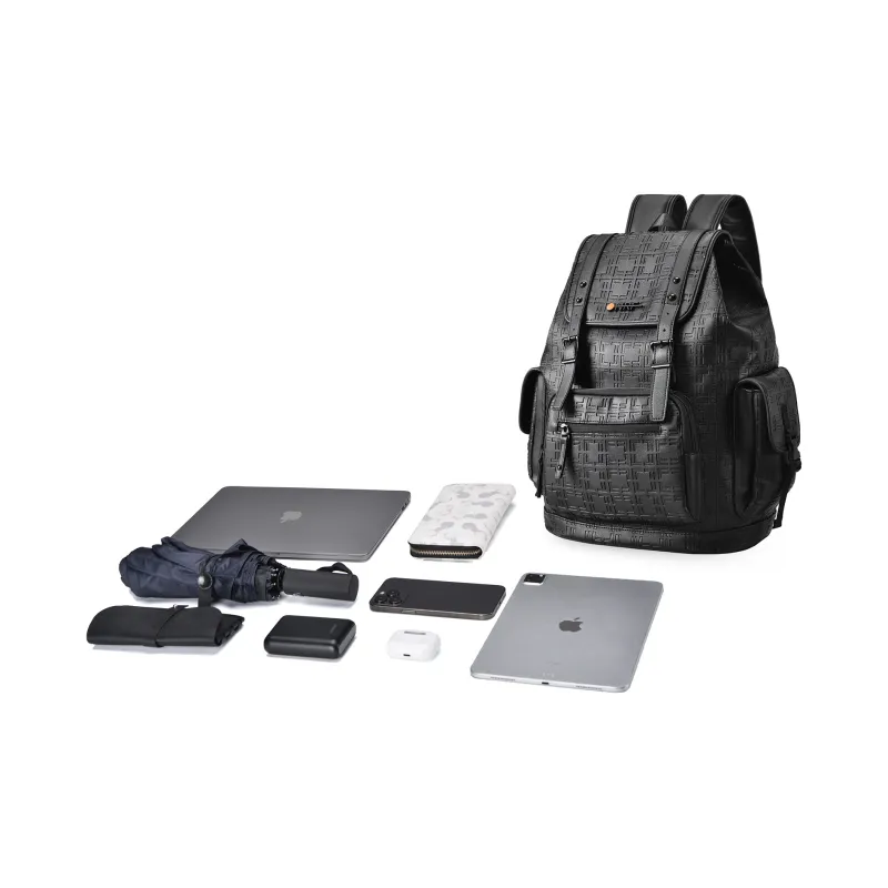 ONRF PVC Backpacks Laptop Bags Backpack Large Size Unisex Cool Black-31