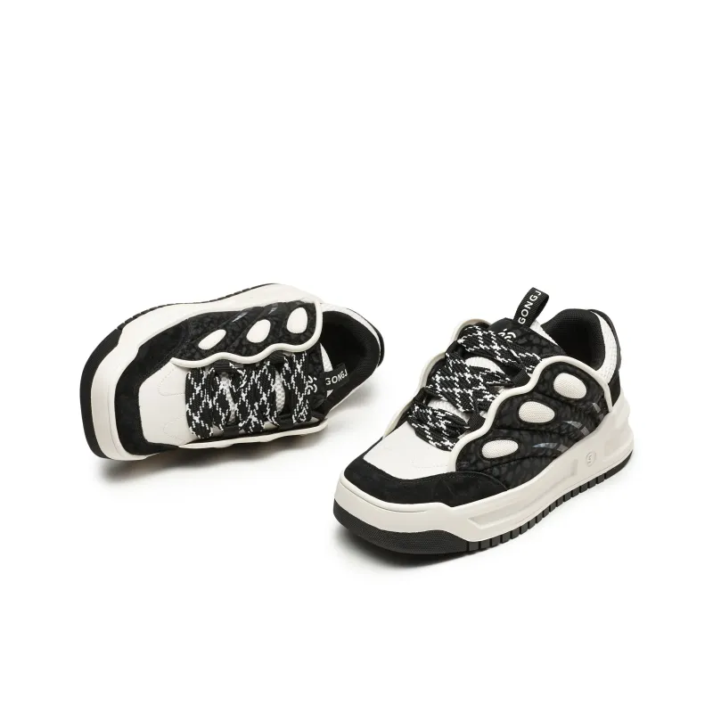 GONGJI Skateboard Shoes Women's Low Top Black-4