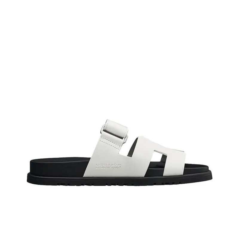 HERMES Chypre Leather Slides Women's-1