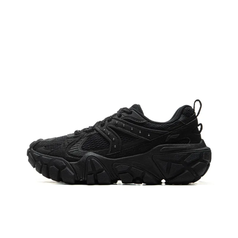 LiNing Dunes Cushioning Anti Slip Wear Resistant Breathable Height Increasing Low Top Casual Shoes Women's Black-0