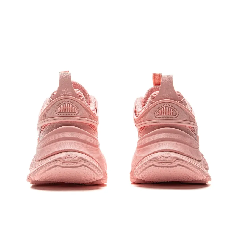 LiNing Star Shock Absorbers Slip Resistant, Abrasion Resistant, Breathable Low Top Chunky Sneakers Women's Pink Orange-5