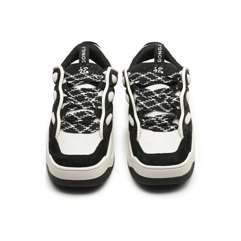 GONGJI Skateboard Shoes Women's Low Top Black-2