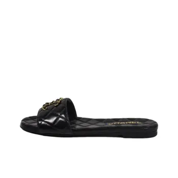 CHANEL Slip Resistant Slide Slippers Women's Black