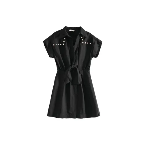 Sandro Short-Sleeved Dresses Women's Black