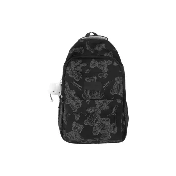 Travel Nylon Backpack Women's Black/Light Gray/White/Purple/Green