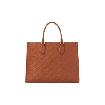 LOUIS VUITTON ONTHEGO Leather Jungle Bag, Tote Bag, Shopping Bag, Shoulder Bag, Handbag Medium Size Women's Brown