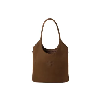 MIU MIU Ivy Suede Tote Bag, Shopping Bag, Shoulder Bag, Handbag Women's Cocoa Brown