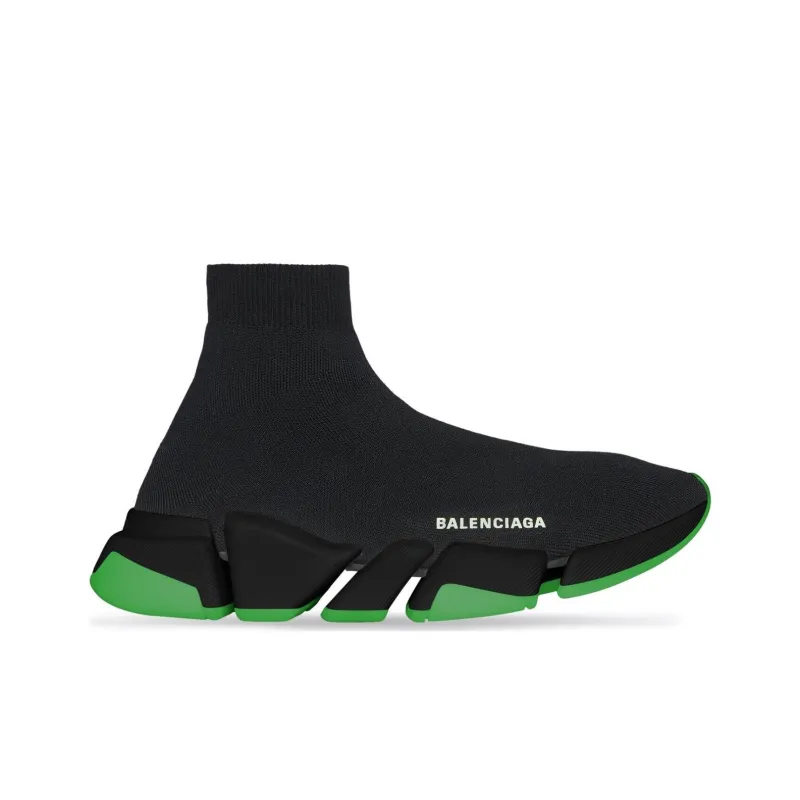 Balenciaga Speed 2.0 Clear Sole Black Neon Green Black-1