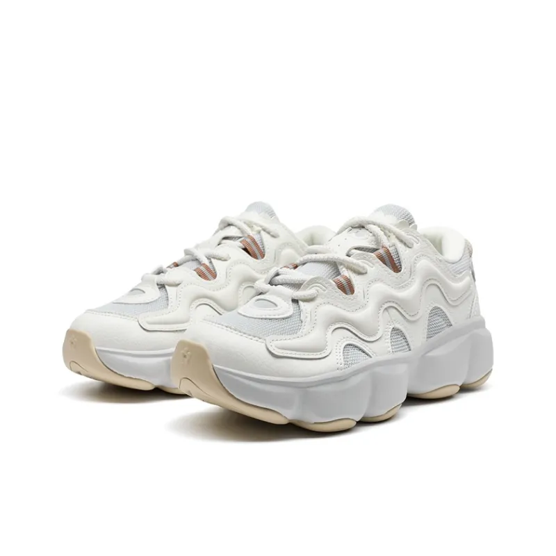 XTEP Petal Shoes 2.0 Height Increasing Low-Top Casual Shoes Women's White Gray-2