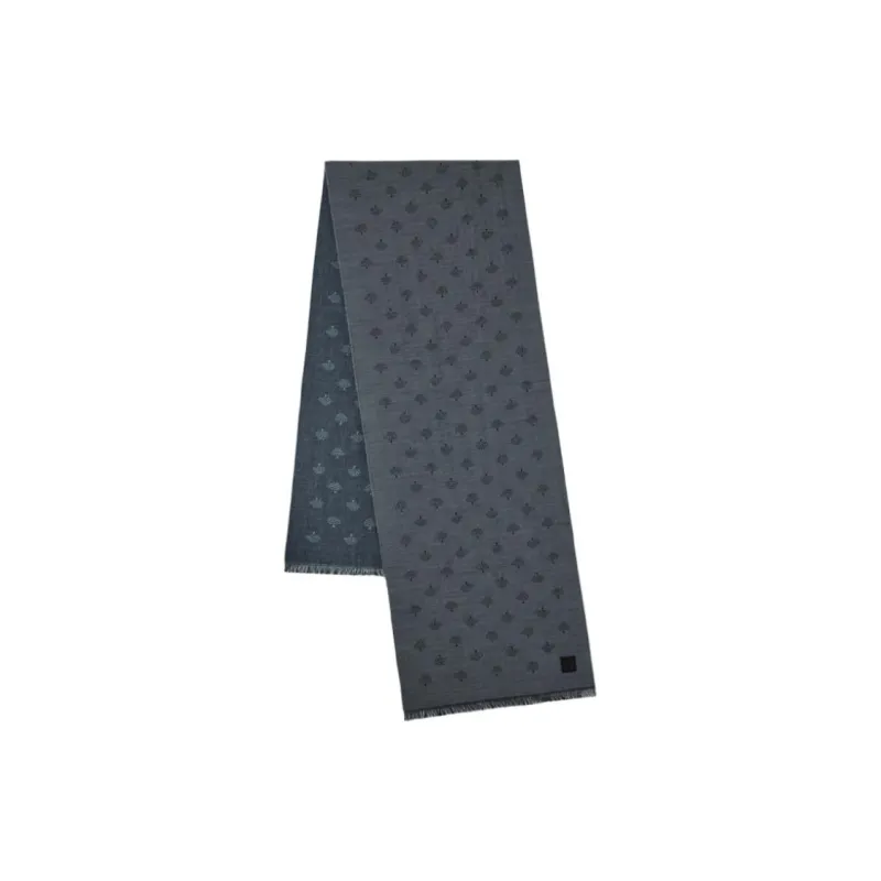 Mulberry Wool Knit Scarves Men's Gray-1