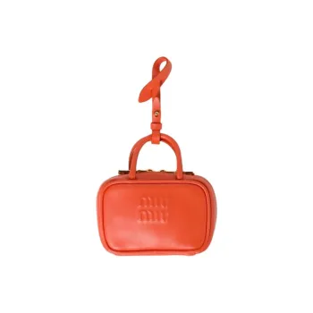 MIU MIU Leather Bag Accessory Women's Orange
