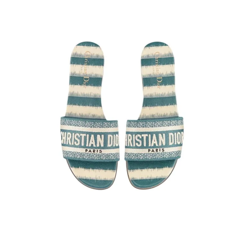 DIOR Dway Slide Deep Ocean Sandals Blue Women's-4