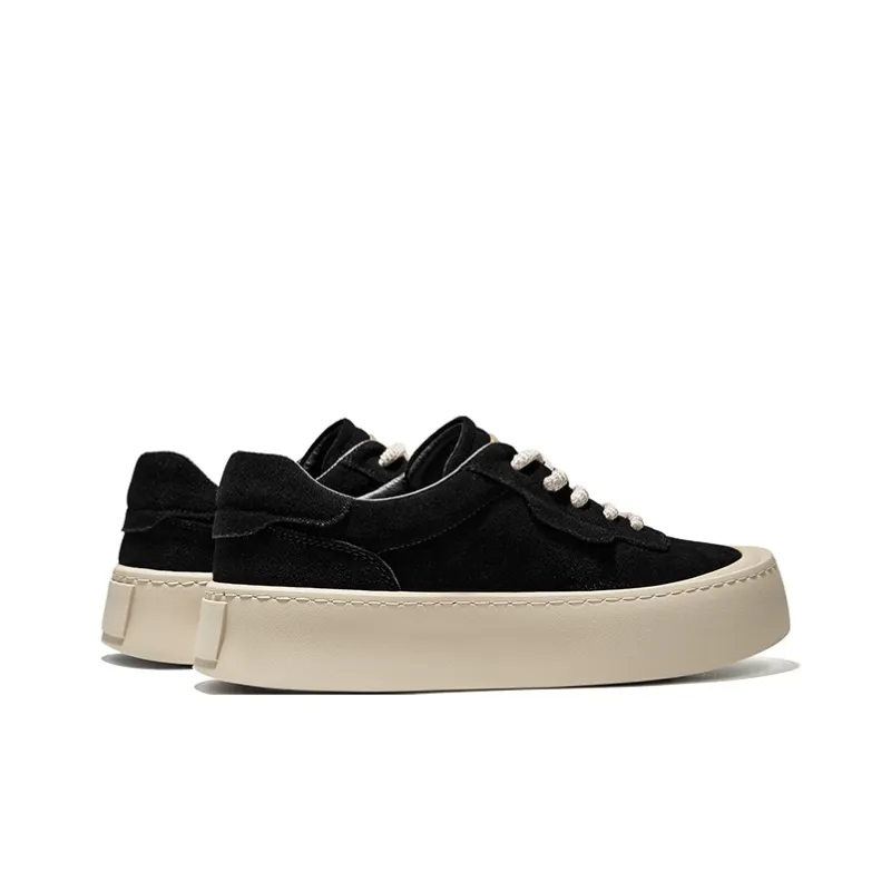 Hautton Jeans Abrasion Resistant Low Top Skateboard Shoes Men's Black-5