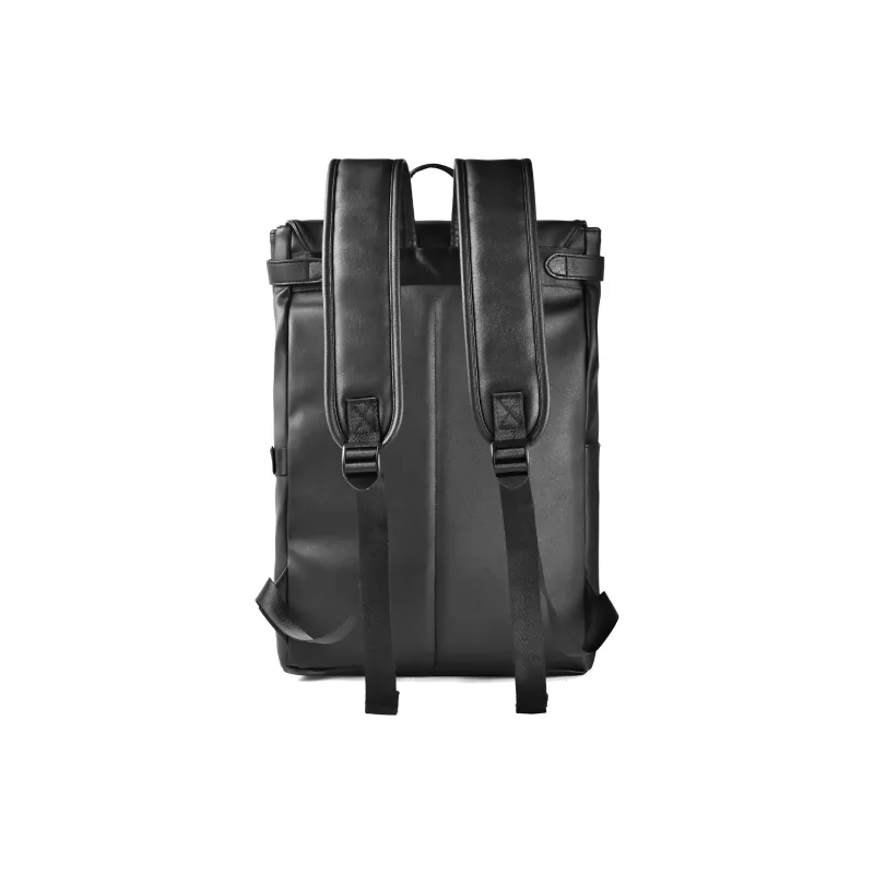 ONRF PVC Leather Backpack Travel Bag Laptop Bag For Students Tubas Unisex Black-3
