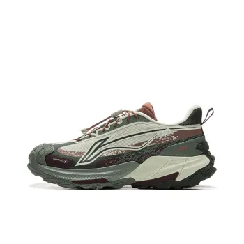 LiNing Elegance 2.0 Support Wear-Resistant Slip-Resistant Low-Top Outdoor Trekking Shoes Unisex Gray Green