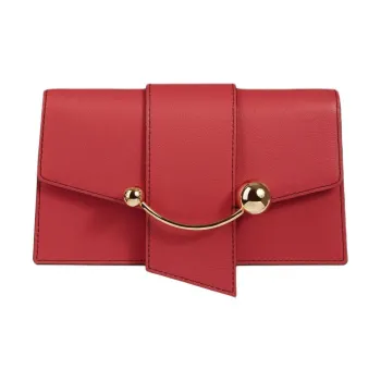 Strathberry Smooth Calf Leather Shoulder Bag Crossbody Bag Women's Red
