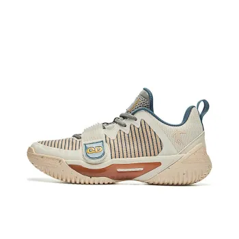 QIAODAN Polished 6TEAM Slip-Resistant Low-Top Performance Basketball Shoes Men's Beige Brown