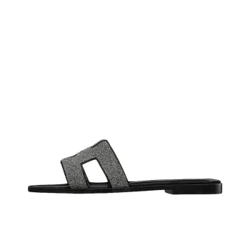 HERMES Oran Slide Slippers Women's Black