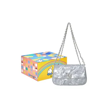 Miffy Synthetic Leather Shoulder Bag Crossbody Bag Women's Gray/White