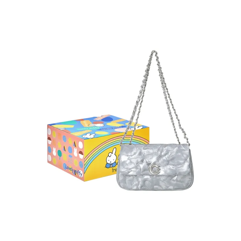 Miffy Synthetic Leather Shoulder Bag Crossbody Bag Women's Gray/White-0