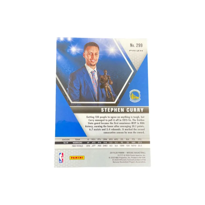 PANINI 2019 20 Mosaic Warriors Stephen Curry MVP Trophy Tekka Green Fold Large Scale Sports Cards 1 Pc-1