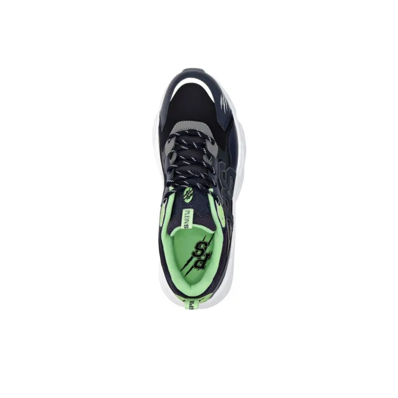 PLEIN SPORT Slip Resistant Low Top Casual Shoes Unisex Dark Gray+Dark Blue-3