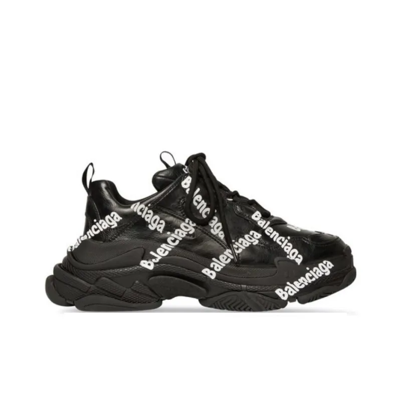 Balenciaga Triple S Logotype Sneakers 'Black'-1