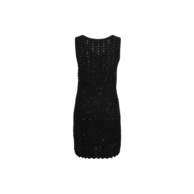 MISSONI Embellished Sleeveless Knitted Mini Dress-1
