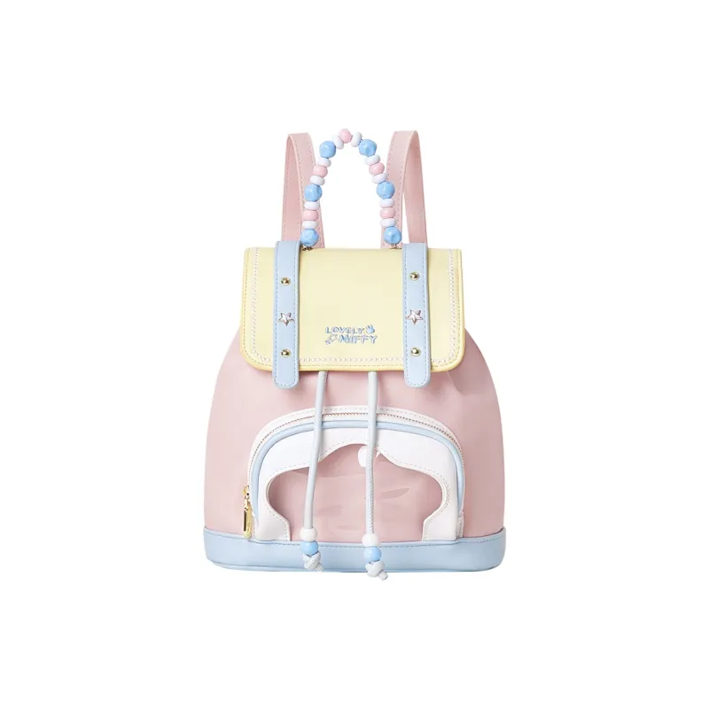 Miffy Synthetic Leather Backpack Medium Size Women's Blue/Pink-9