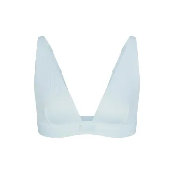 SKIMS COTTON RIB PLUNGE BRALETTE Bra Women's 1 Pack OPAL/Opal