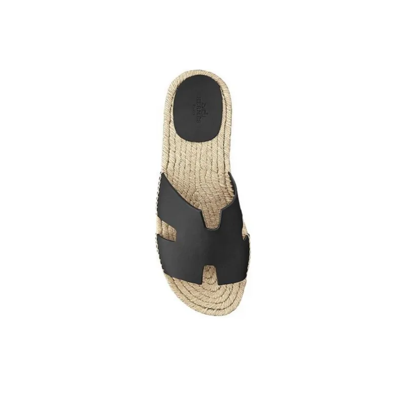 HERMES Antigua Stylish Sandal Men's Black-4