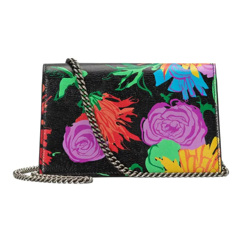 GUCCI Dionysus Leather Shoulder Bag Crossbody Bag Handbag Extra Mini Women's Black/Multicolor-3