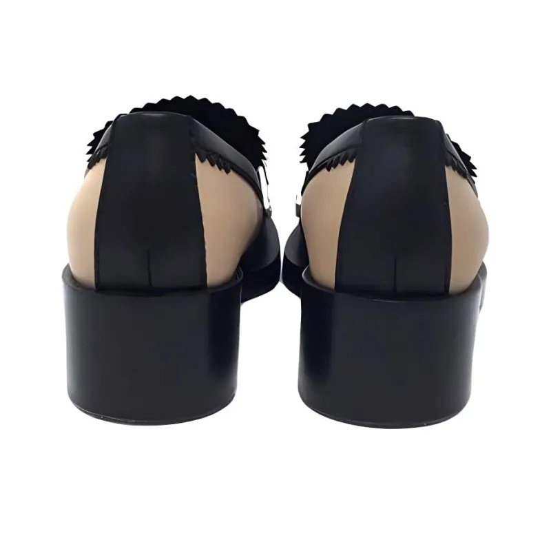CHANEL Loafers 4.5cm Women's Black White-4