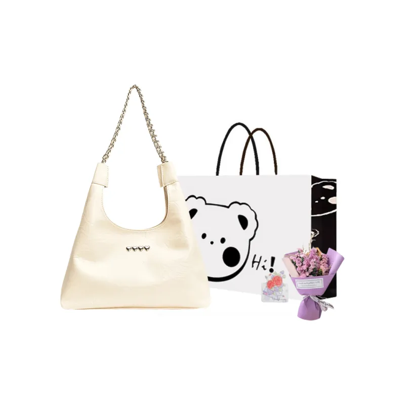NX DOUGHNUT PU Shoulder Bag Women's White/Black/Silver-11