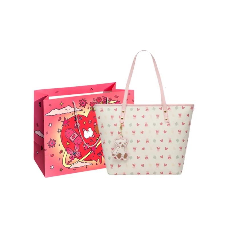 Worm's Home PU Shoulder Bag Women's Pink-4