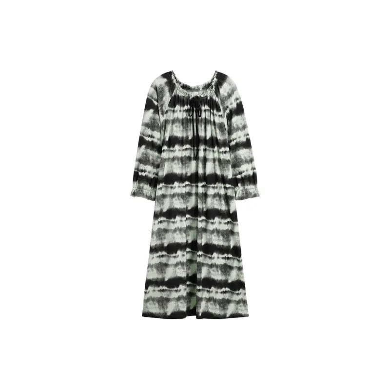 Sha Qian Nightgown Spring And Fall Season Women's Black-0